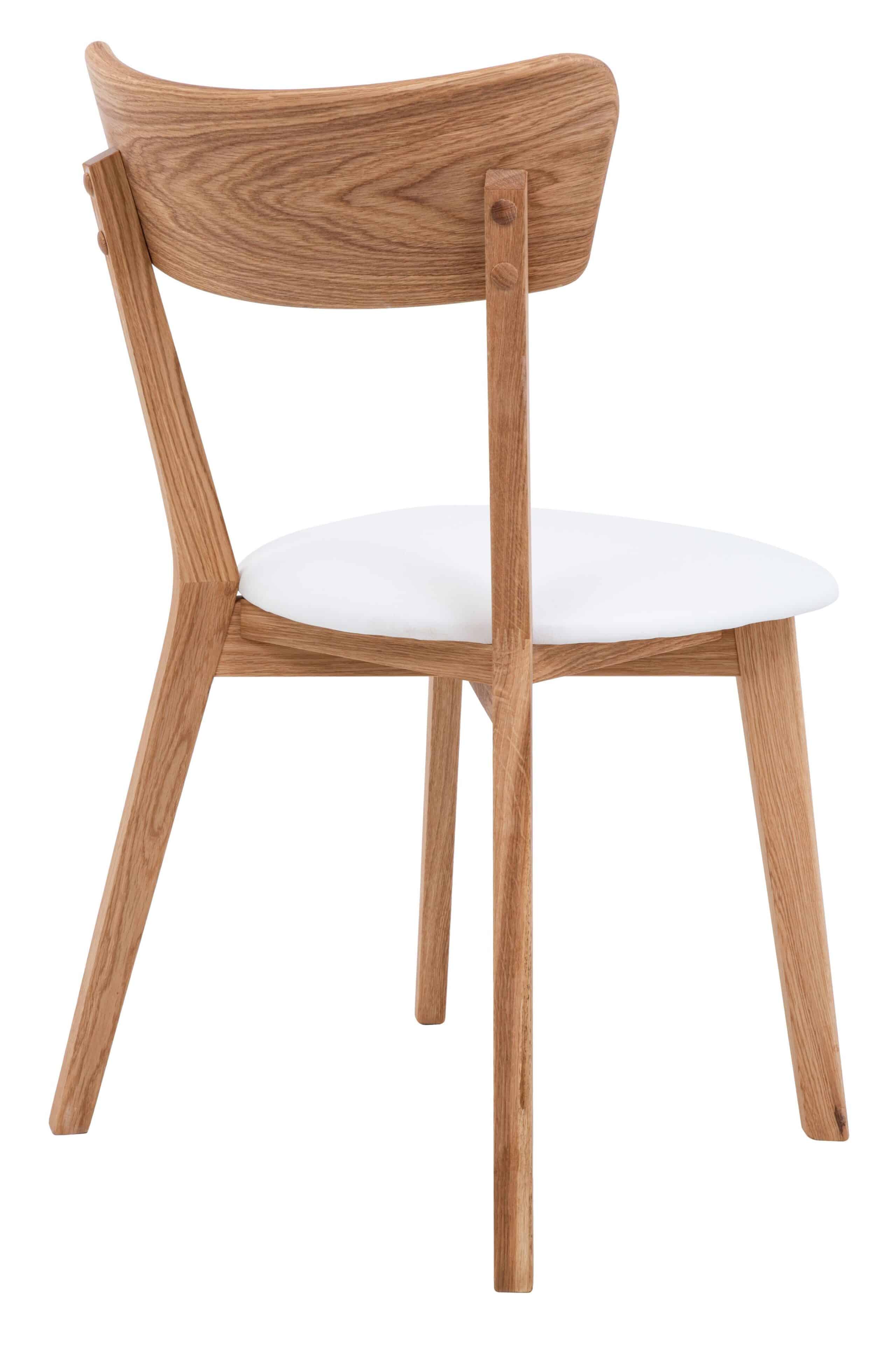 Dubová stolička Diana biela koženka 3