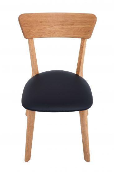 Dubová olejovaná židle Alexis černá koženka