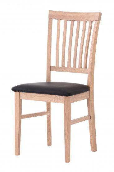 Dubová stolička Raines olejovaný biely dub s čiernou koženkou 1