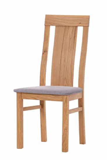 Dubová olejovaná a voskovaná židle Sofi světle šedá látka 1