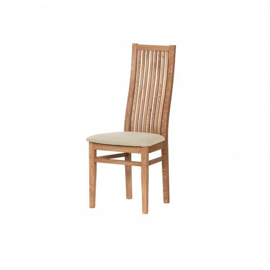 Dubová olejovaná židle Sandra s béžovou koženkou 1