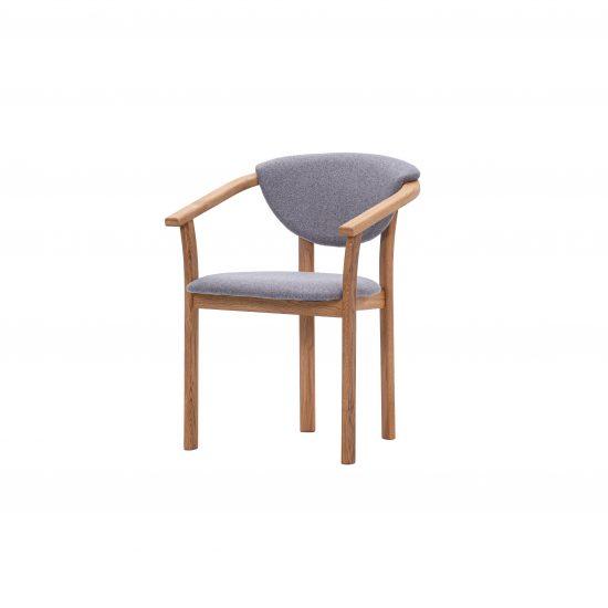Dubová olejovaná židle Herman s hnědou koženkou LIKVIDACE