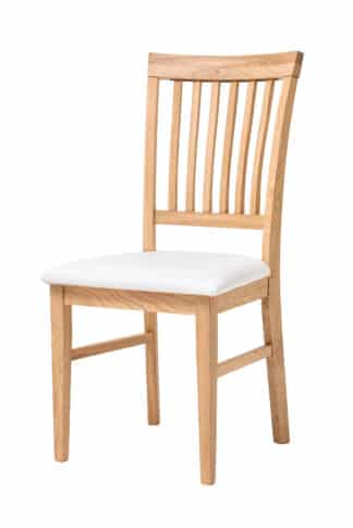 Dubová olejovaná a voskovaná židle Raines s bílou koženkou