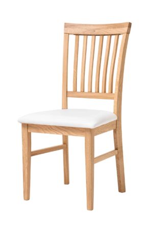Dubová olejovaná a voskovaná židle Raines s bílou koženkou