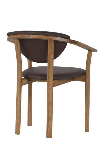 Dubová lakovaná židle Alexis rustik hnědá koženka 3