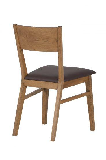 Dubová lakovaná židle Mika rustik s hnědou koženkou 3
