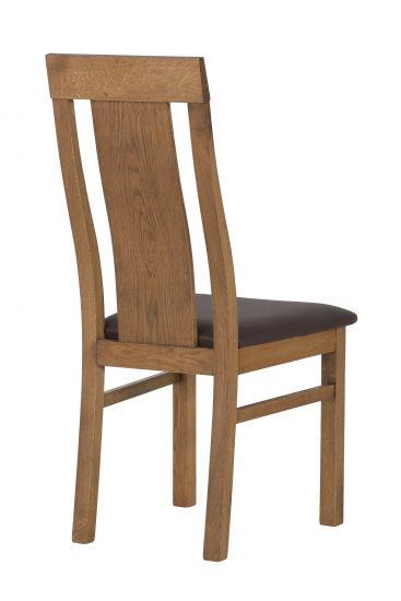 Dubová lakovaná stolička Sofi rustik s hnedou koženkou 3
