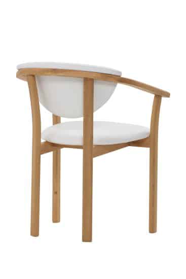Dubová olejovaná stolička Alexis biela koženka 3
