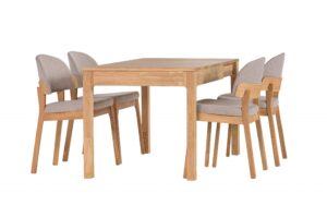 Dubový jídelní set Moroni - Pillar béžová látka