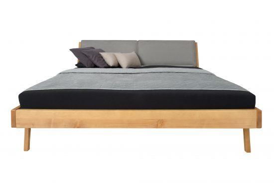 Smreková masívna posteľ Bosfor 180 x 200 cm s látkovým čelom 2