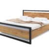 Masivní postel 160×200 Olívie v kombinaci dub a kov