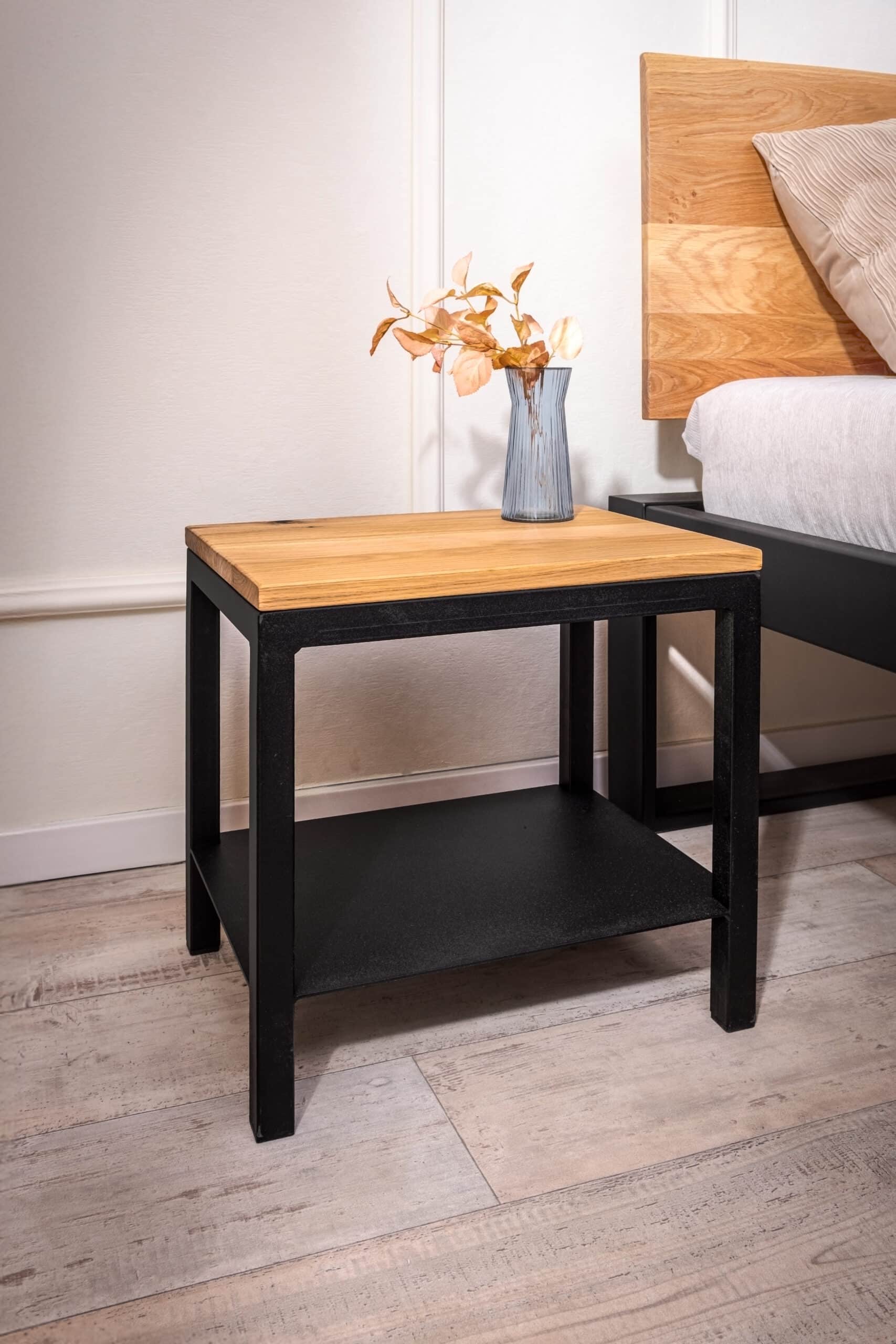 Železná postel Tara 180x200 v kombinaci masivní dub a kov (více variant velikostí) - Image 8