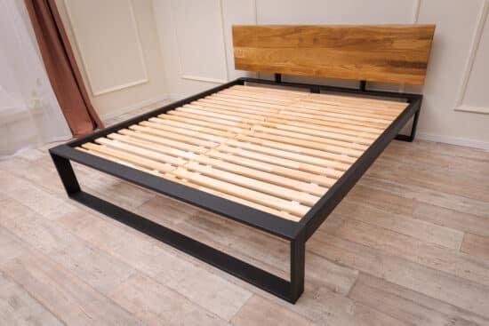 Železná postel Tara 180x200 v kombinaci masivní dub a kov (více variant velikostí) - Image 3