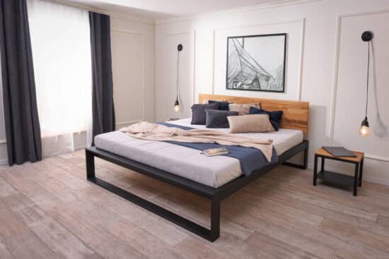 Železná postel Tara 180x200 v kombinaci masivní dub a kov (více variant velikostí) - Image 2