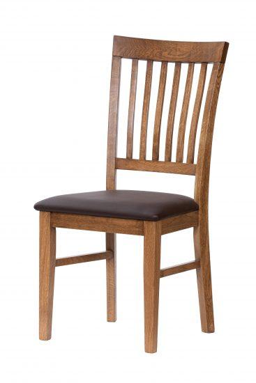 Dubová židle Raines rustik hnědá koženka 1