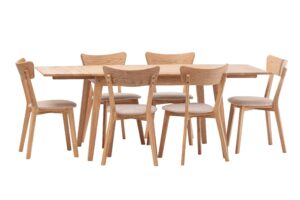 Dubový jídelní set Urbano-Diana béžová látka