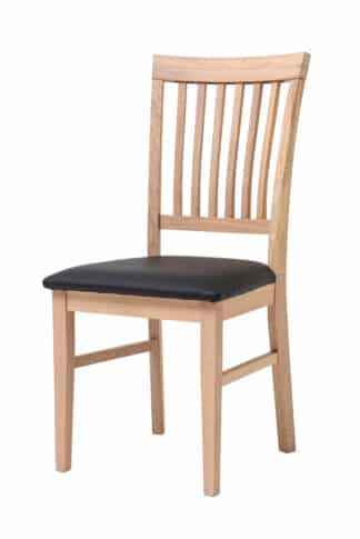Dubová židle Raines olejovaný bílý dub s černou koženkou
