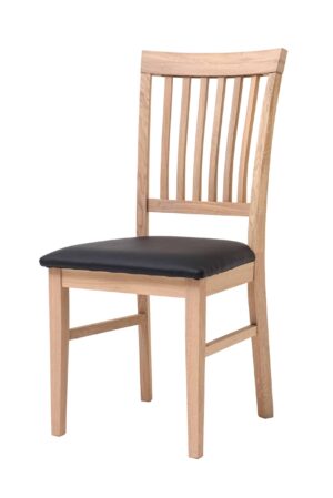 Dubová židle Raines olejovaný bílý dub s černou koženkou