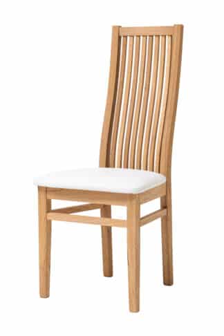 Dubová olejovaná a voskovaná židle Sandra s bílou koženkou