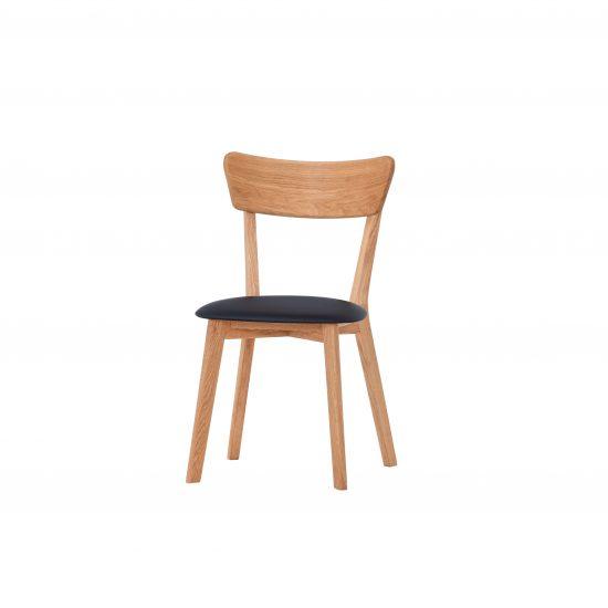 Dubová olejovaná a voskovaná židle Diana černá koženka 1