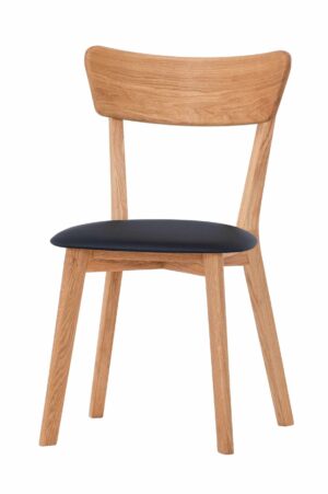 Dubová olejovaná a voskovaná židle Diana černá koženka