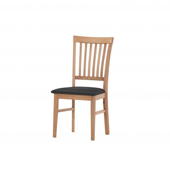 Dubová olejovaná židle Raines černá matná koženka