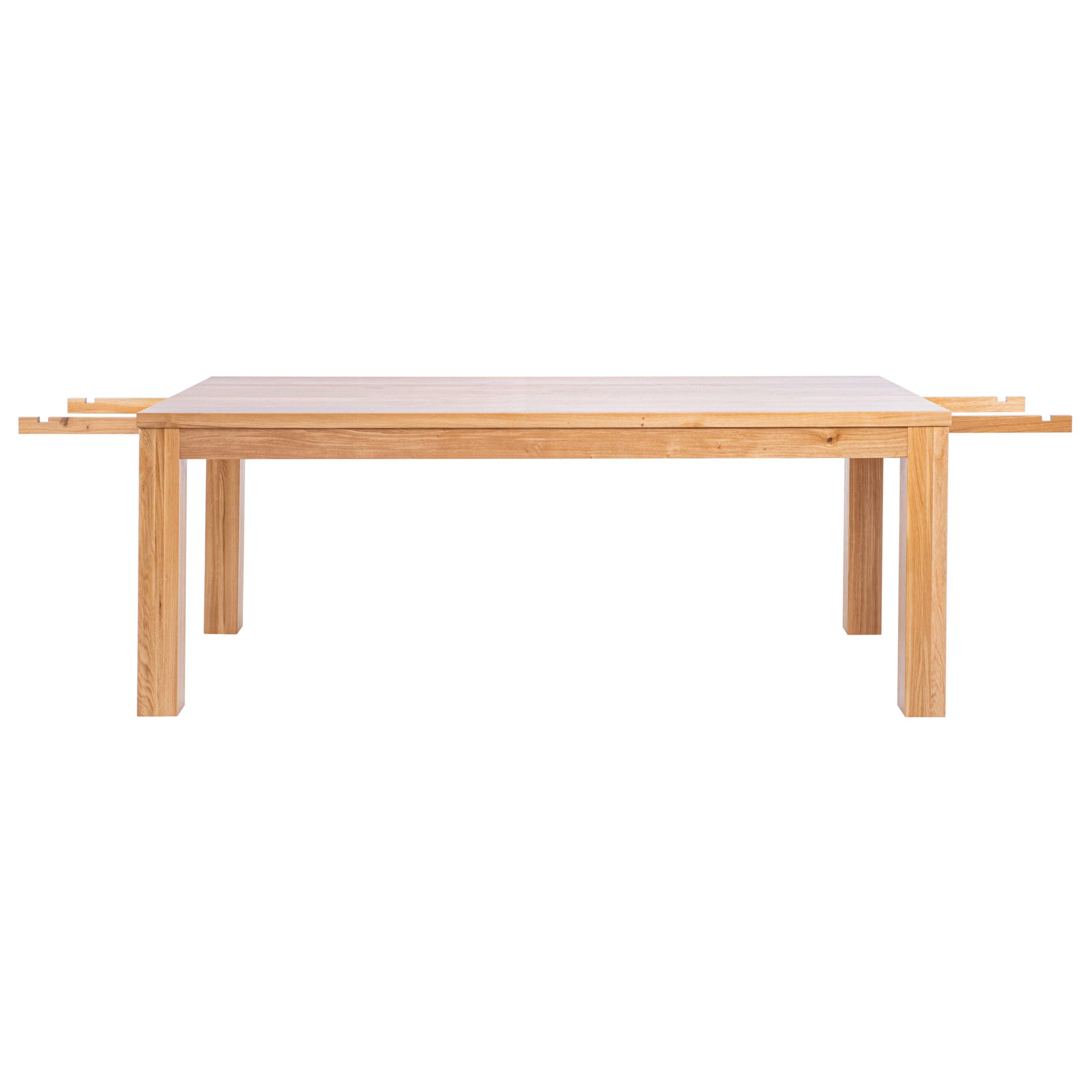 Masívne rozkladací lakovaný dubový jedálenský stôl Korund 3