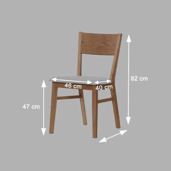 Dubová lakovaná židle Mika rustik s hnědou koženkou 4