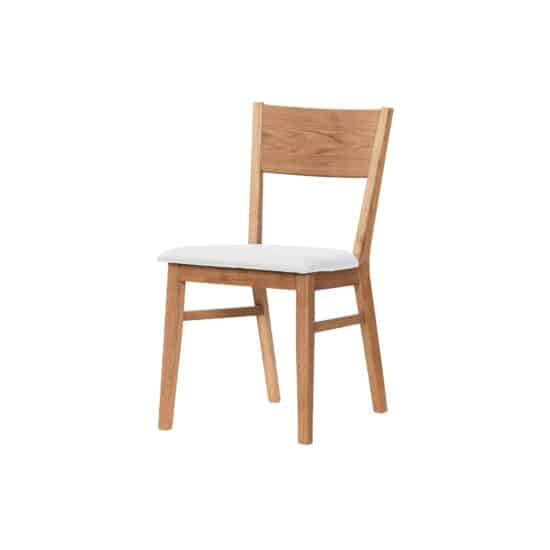 Dubová olejovaná a voskovaná židle Mika s bílou koženkou 1