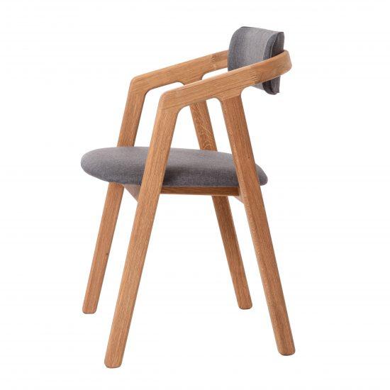Dubová olejovaná polstrovaná stolička Aksel