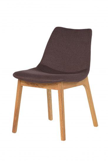 Dubová olejovaná polstrovaná stolička Bloom hnedá látka 1