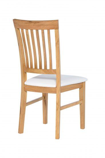 Dubová lakovaná židle Raines s bílou koženkou 2