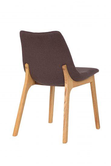 Dubová olejovaná polstrovaná stolička Bloom hnedá látka 2