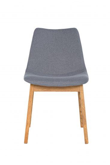 Dubová olejovaná polstrovaná stolička Bloom šedá látka 3