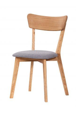 Dubová olejovaná polstrovaná stolička Pillar hnedá látka
