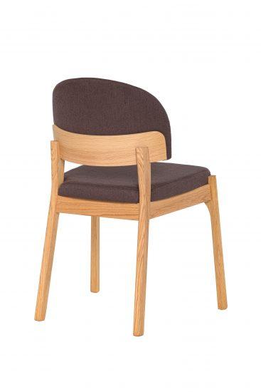 Dubová olejovaná polstrovaná stolička Pillar hnedá látka 2