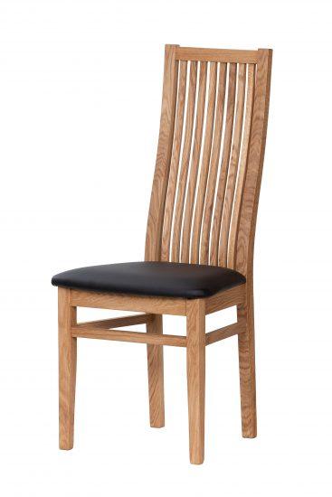 Dubová olejovaná stolička Sandra s čiernou koženkou 1