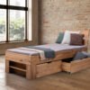 Masivní dubová postel Sofi 90×200 cm bez šuplíků, VÝPRODEJ SKLADOVÝCH ZÁSOB