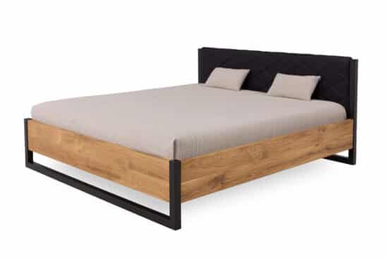 Manželská postel Modena 180x200 cm v kombinaci masivní dub a kov (několik barevných variant) 2