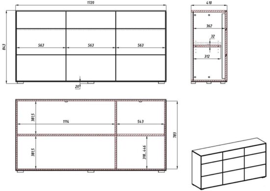 Dubová  komoda Kombo 1 má jedinečný design, který se vyznačuje krásnou přírodní strukturou, včetně suků dřeva. 