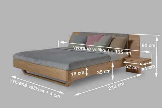 Dubová masivní postel Livorno 180 x200 cm (více variant velikostí) 11