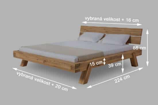 Dubová masivní postel Oslo 180 x200 cm s šuplíky (více variant velikostí) VÝPRODEJ SKLADOVÝCH ZÁSOB 14