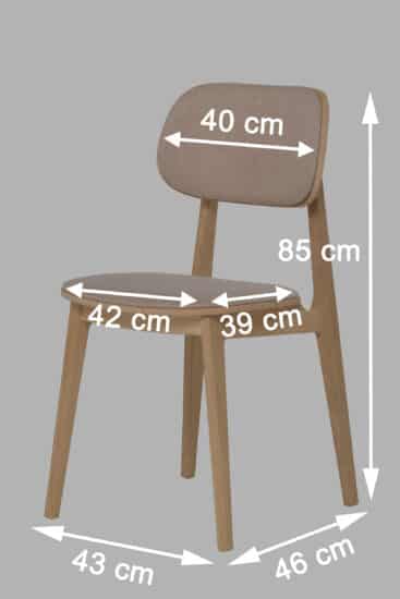 Dubová olejovaná a voskovaná polstrovaná židle Verde šedá látka 6