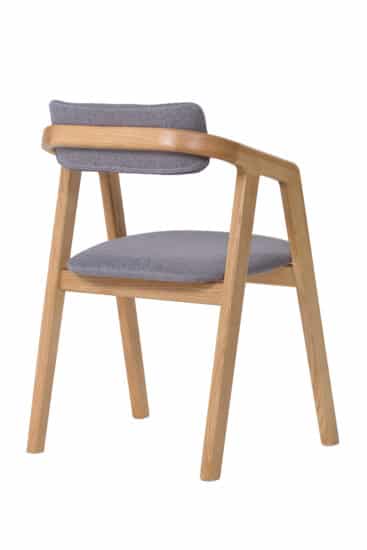 Jasanová lakovaná polstrovaná židle Aksel šedá látka 4