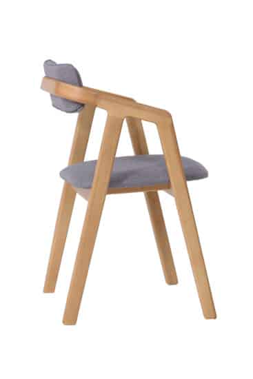 Jasanová lakovaná polstrovaná židle Aksel šedá látka 5