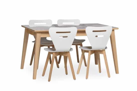 Dubový olejovaný a voskovaný jídelní stůl Urbano s italskou mramorovou keramickou deskou (výběr dekoru) 2