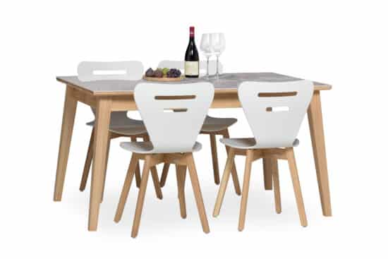 Dubový olejovaný a voskovaný jídelní stůl Urbano s italskou mramorovou keramickou deskou (výběr dekoru) 3