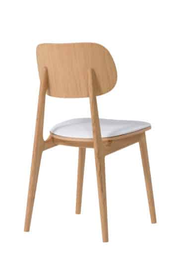 Dubová olejovaná a voskovaná polstrovaná židle Verde bílá koženka 5