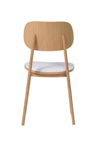 Dubová olejovaná a voskovaná polstrovaná židle Verde bílá koženka 4