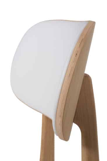 Dubová olejovaná a voskovaná polstrovaná židle Verde bílá koženka 8